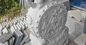 洛阳芝麻白抱鼓石 庭院抱鼓石