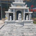 洛阳芝麻白中国黑石材套墓 花岗岩墓碑