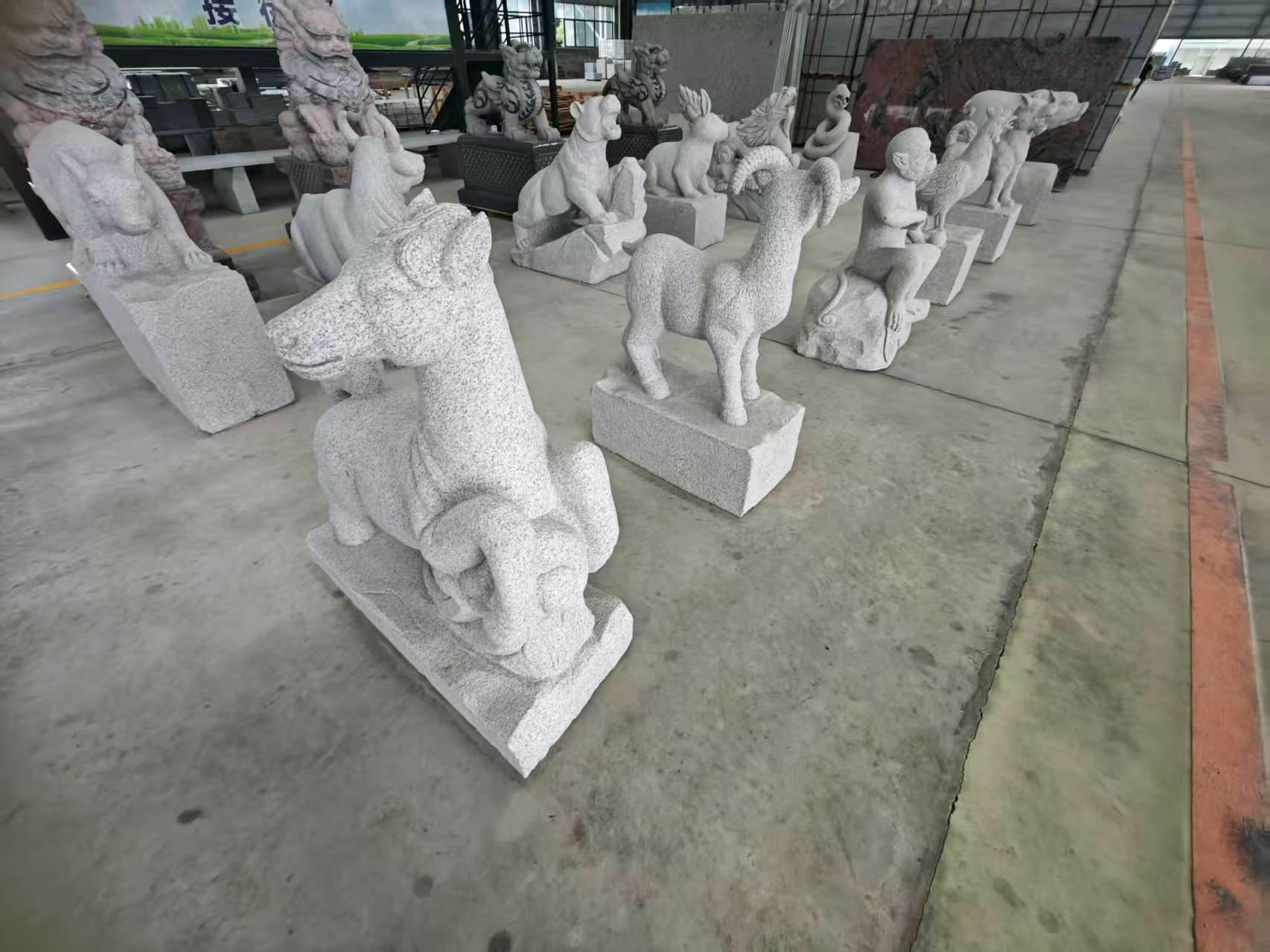 洛阳芝麻白雕刻 十二生肖 异形雕刻