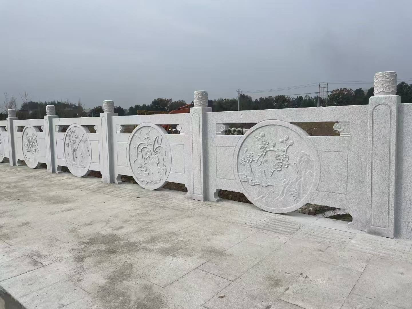 洛阳芝麻白河道栏杆 石材栏杆